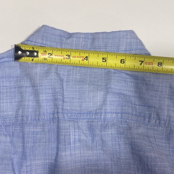 2/30 Guess Mens Lightweight Half Button Down Pullover Collared Shirt Denim Look - Picture 10 of 13
